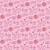 Festive background with hand-drawn elements for Valentine's Day. Valentine's Day background. vector