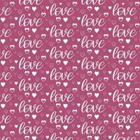 Background for Valentine's Day, Wedding, with hearts of different shapes and the word Love. vector
