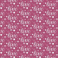 Background for Valentine's Day, Wedding, with hearts of different shapes and the word Love. vector