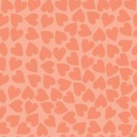 Peach colored hearts. Peach fuzz, seamless pattern with hearts for Valentine's Day, Wedding. vector