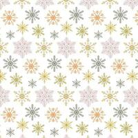 Winter background. Winter pattern with golden snowflakes. Winter bright background. Pattern on the swatch panel. vector