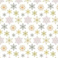 Winter background. Winter pattern with golden snowflakes. Winter bright background. Pattern on the swatch panel. vector