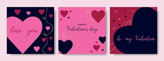 Backgrounds for Valentine's Day. Vector illustrations for greeting cards, online shopping, advertisements.