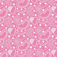 Creative hearts on a pink background. Background with hearts. Valentine's Day. Wedding. Pattern on the swatch panel. vector