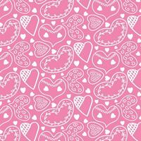 Creative hearts on a pink background. Background with hearts. Valentine's Day. Wedding. Pattern on the swatch panel. vector