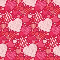 Background with hearts in patchwork style in pink tones. Design for Valentine's Day. Pattern on the swatch panel. vector