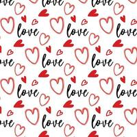 Background for lovers with hearts and the inscription Love. Pattern on the swatch panel. vector