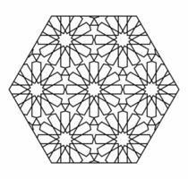 Geometric islamic pattern. Hexagonal shape texture on white background. Arabic design element. vector