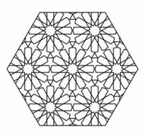 Geometric islamic pattern. Hexagonal shape texture on white background. Arabic design element. vector