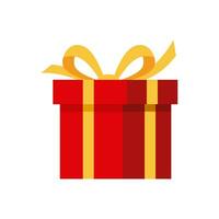 Red gift box icon vector