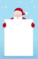 Papa Noel con blanco blanco tablero antecedentes vector