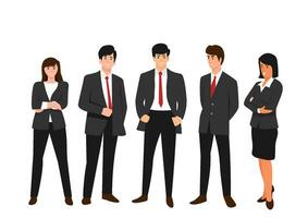Set of people characters for business. Business people wear Suits hold bag and folder. Vector illustration design.