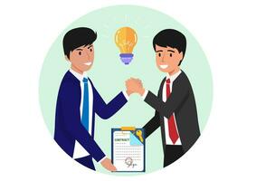 Company contract successful agreement concept Friendship to success. Vector illustration