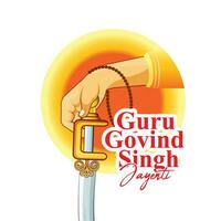 illustration of Guru Gobind Singh Jayanti Sikh festival and celebration in Punjab vector