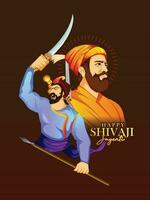 ilustración de shivaji maharaj estaba un indio guerrero Rey o shivaji Jayanti vector