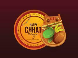 Chhat Pooja is a Hindu festival, mainly celebrated in the Indian states of Bihar and Uttar Pradesh,   Means dedicated to the worship of the Sun God and Chhathi Maiya. vector