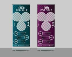 Roll up banner vector