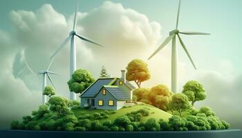 AI generated Green Energy Save Environment photo