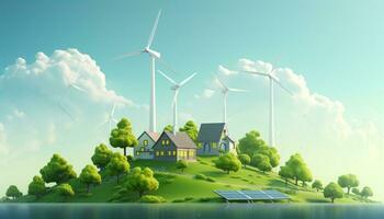 AI generated Green Energy Save Environment photo
