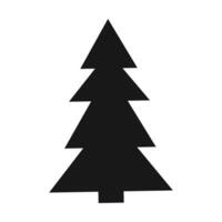 Vector christmas tree black silhouette on white