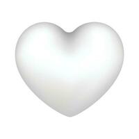 Vector white heart love isolated on white background