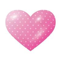 Vector icon illustration pink heart with dot isolated on white background