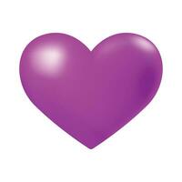 Vector shiny purple heart illustration on white