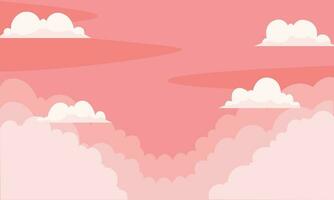 Vector red color sky background with clouds design