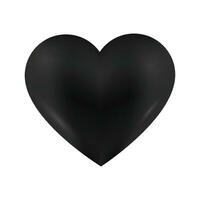 vector negro corazón aislado en blanco antecedentes. contento San Valentín día saludo modelo