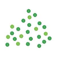 Vector shamrock or clover leaves flat design green backdrop pattern vector illustration