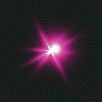 Vector pink lens flare transparent isolated