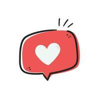 Vector love message element vector in doodle style