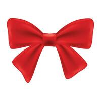 vector regalo arcos seda rojo cinta con decorativo arco. realista lujo festivo satín cinta para decoración