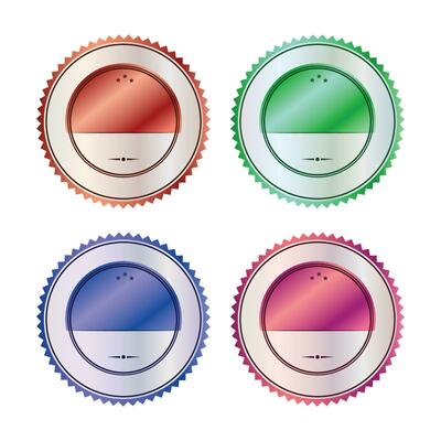 Vector empty colorful badge label premium button