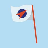 Vector wavey flag on white background