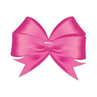 Vector realistic pink gift bow isolated on white background