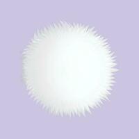 Vector realistic fur pompon isolated on blue background