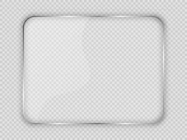 Glass plate in rounded rectangular frame vector