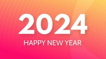 2024 Happy New Year on colorful background vector