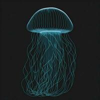 AI generated graphics jellyfish on a dark background photo