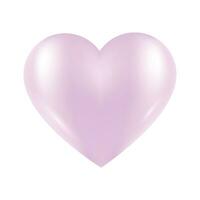 Vector purple shiny heart symbol realistic 3d vector illustration isolated on white background