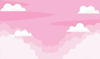 Vector pink color sky background with clouds design