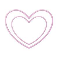 Pink heart icon heart frame strokes design isolated on white background valentines day vector