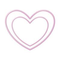 Pink heart icon heart frame strokes design isolated on white background valentines day vector