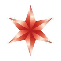 Vector decorative red star on white background