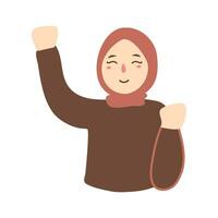 joven hijab mujer señalando ilustración vector