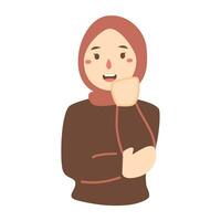 young muslim women wearing hijab vector