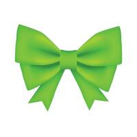 Vector decorative green bow isolated on white background