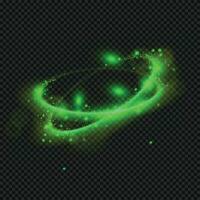 Vector abstract bright green magic flying glitters realistic