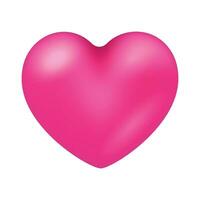 Vector pink heart love isolated on white background